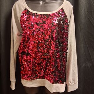 Sequin Pink and Black Women's Top